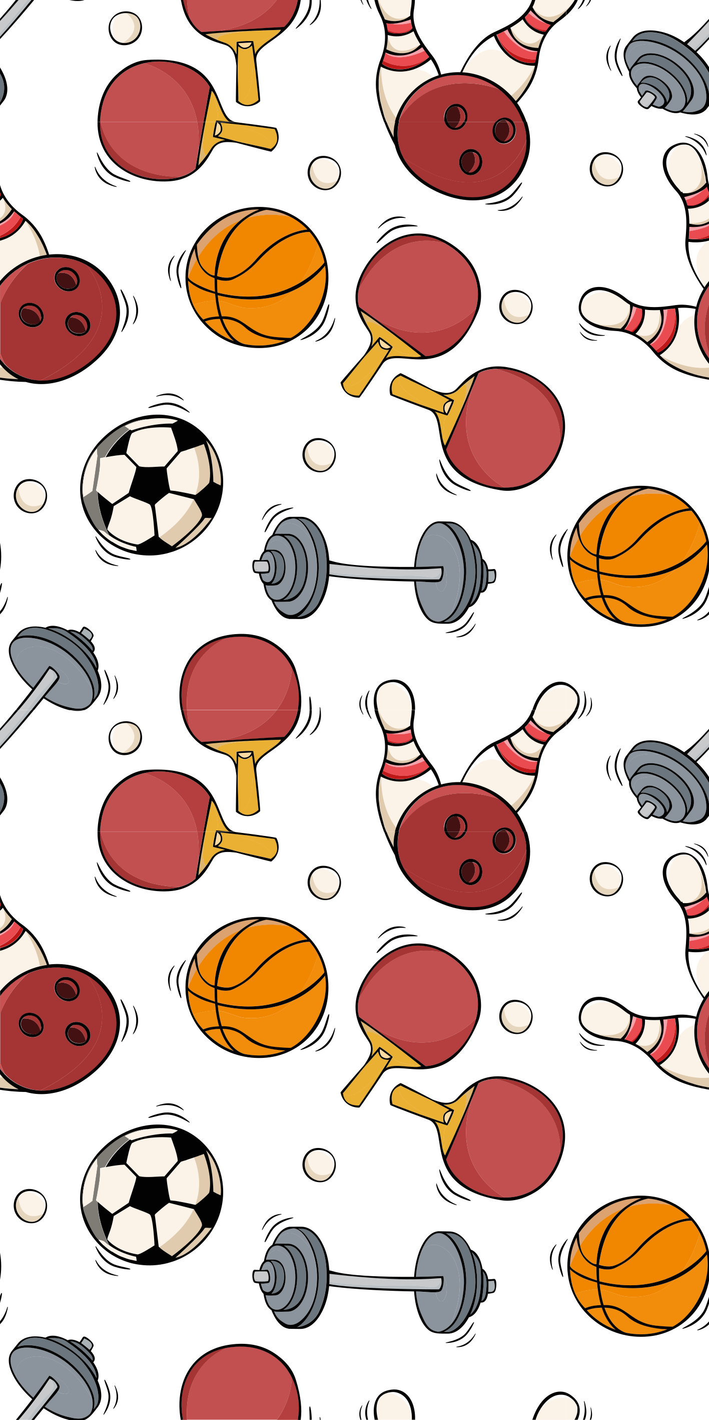 Covor vinil dormitor echipamente sportive în stil doodle - TenStickers