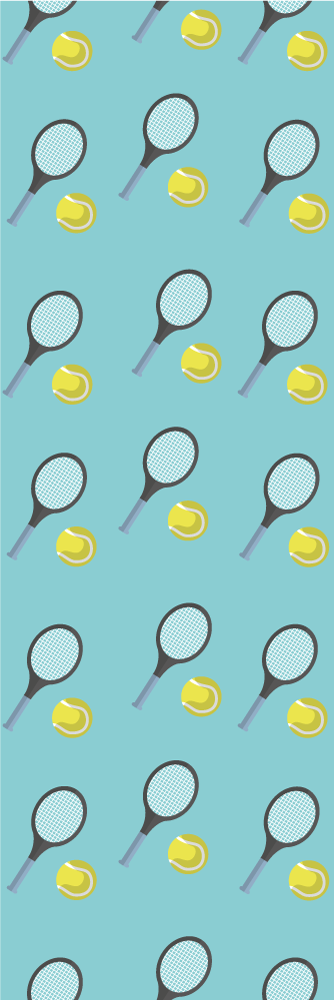 Covor vinil dormitor cu model rachete și mingi tenis - TenStickers
