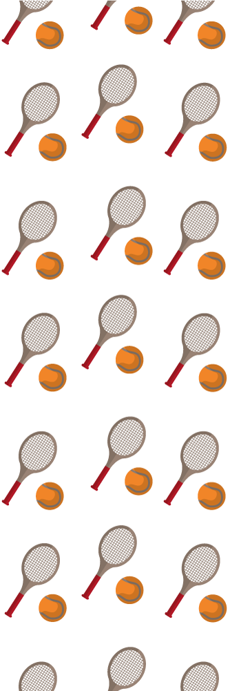 Covor vinil dormitor rachete cu mingi de tenis portocalii - TenStickers