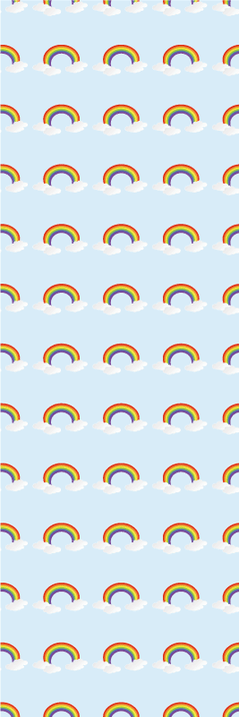 Covor vinil dormitor curcubeu colorat și nori - TenStickers