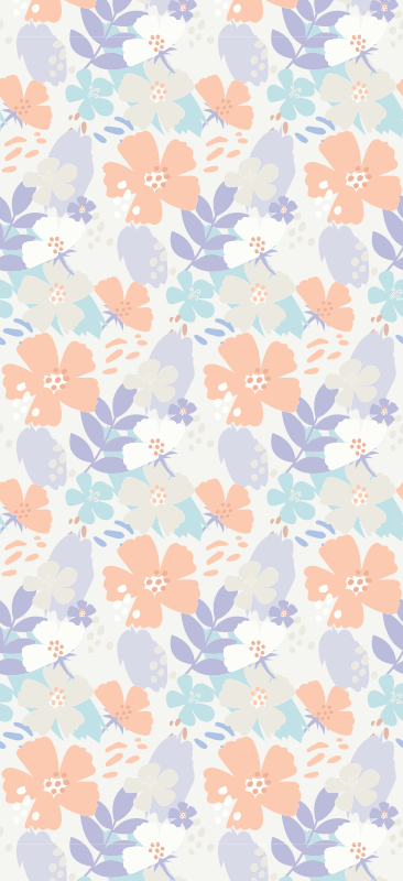 Covor vinil dormitor flori originale stil nordic - TenStickers