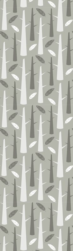 Covor vinil dormitor ramuri gri stil nordic - TenStickers