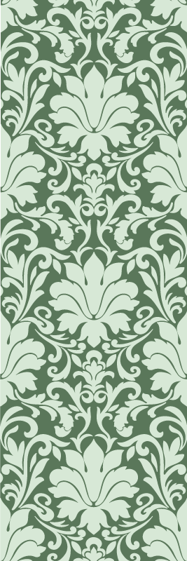 Covor vinil dormitor verde smarald ornamental - TenStickers