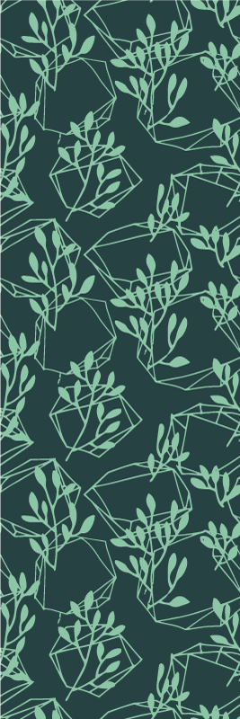Covor vinil dormitor plante vintage verzi - TenStickers