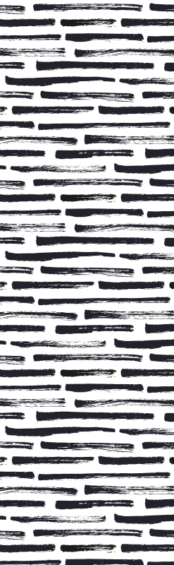 Covor vinil dormitor linii negre vintage pe alb - TenStickers