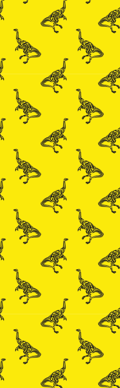 Covor vinil dormitor simboluri de brachiosaurus galbene - TenStickers