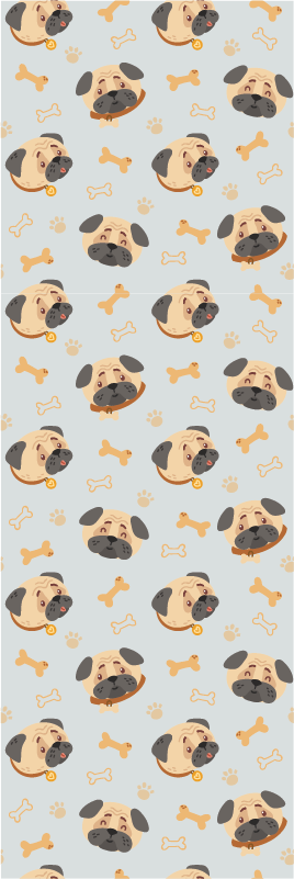 Covor vinil dormitor cu model căței bulldog englezesc - TenStickers