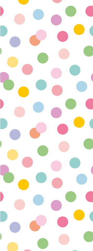 Covor de vinil scandinav cu puncte colorate pe alb - TenStickers