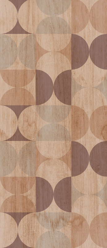 Covor de vinil scandinav cu model geometric din lemn maro - TenStickers