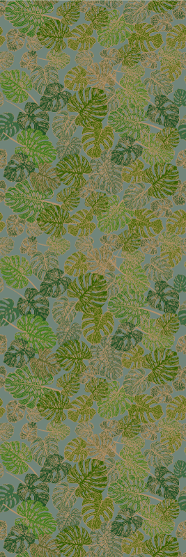 Covor de vinil scandinav cu frunze monstera japandi - TenStickers