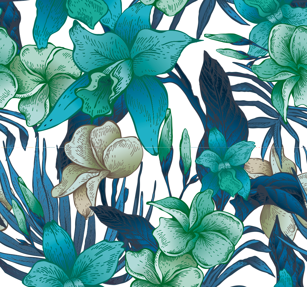 Covor vinil cu aspect de natura tapet tropical cu frunze - TenStickers