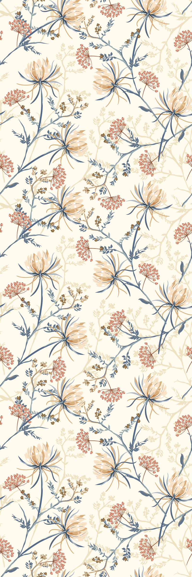 Covor vinil cu aspect de natura imprimeu flori vintage - TenStickers