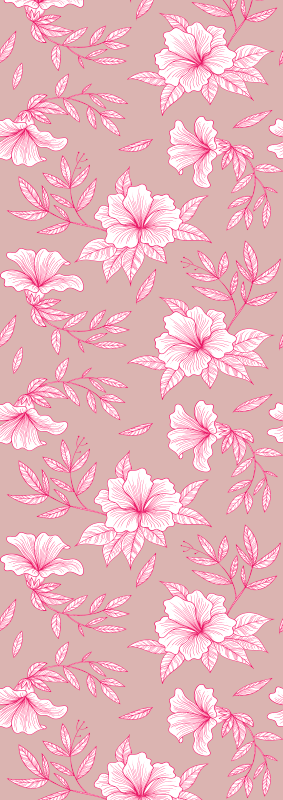 Covor vinil cu aspect de natura lotus roz neon - TenStickers
