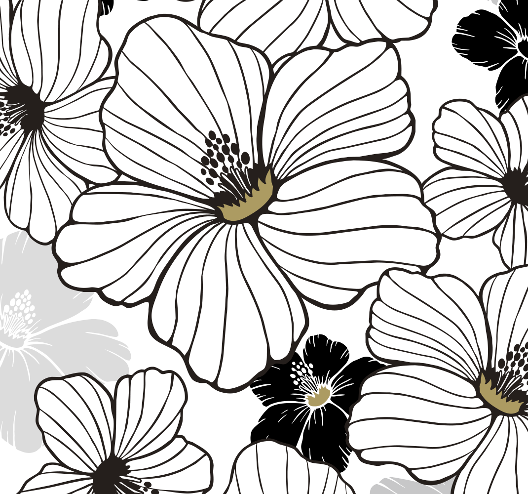 Covor vinil cu aspect de natura model floare hibiscus albă - TenStickers