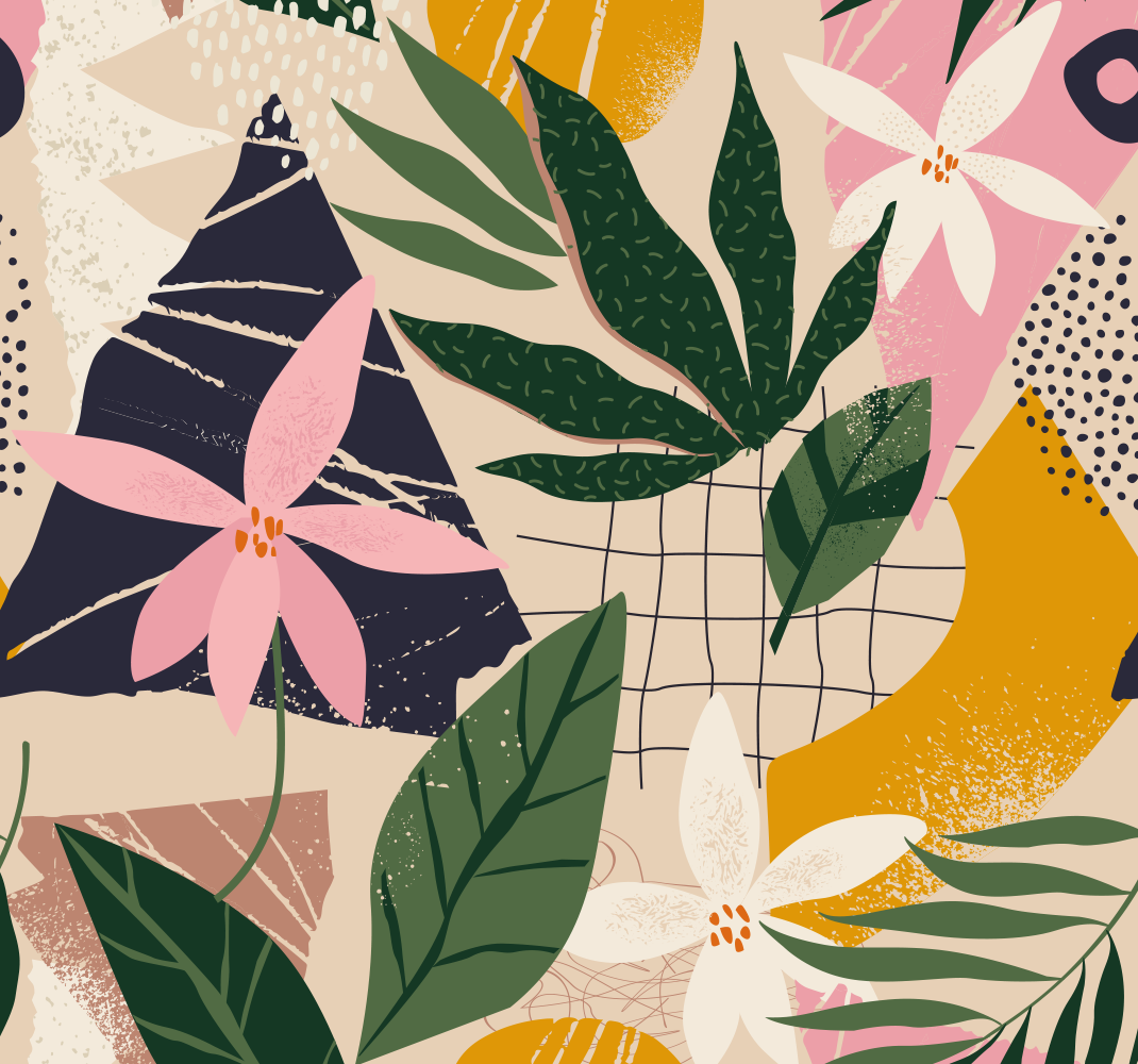 Covor vinil cu aspect de natura gradina in casa - TenStickers
