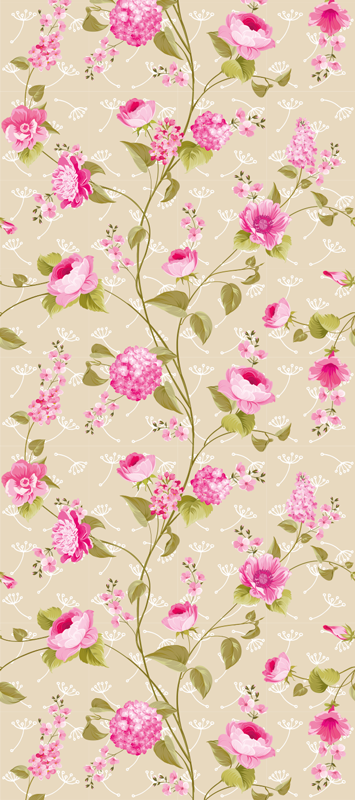 Covor vinil cu aspect de natura imprimeu floral vintage - TenStickers