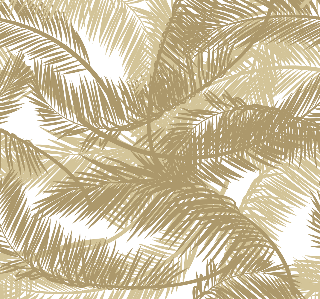 Covor vinil cu aspect de natura palmier exotic auriu - TenStickers