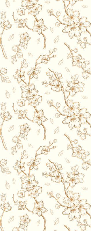 Covor vinil cu aspect de natura floare crem sakura - TenStickers