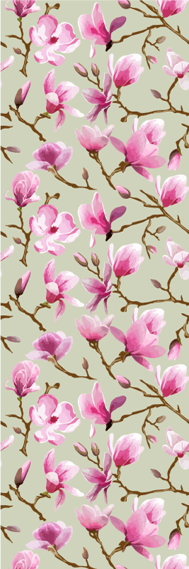 Covor vinil cu aspect de natura copac de magnolie purpurie - TenStickers