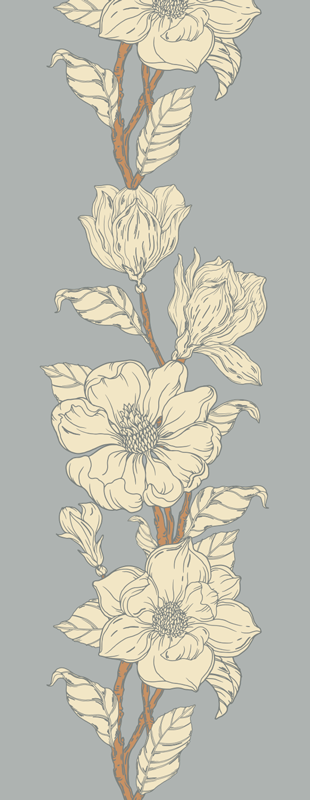 Covor vinil cu aspect de natura stil nostalgia magnolia - TenStickers