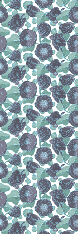 Covor vinil cu aspect de natura flori de malva - TenStickers