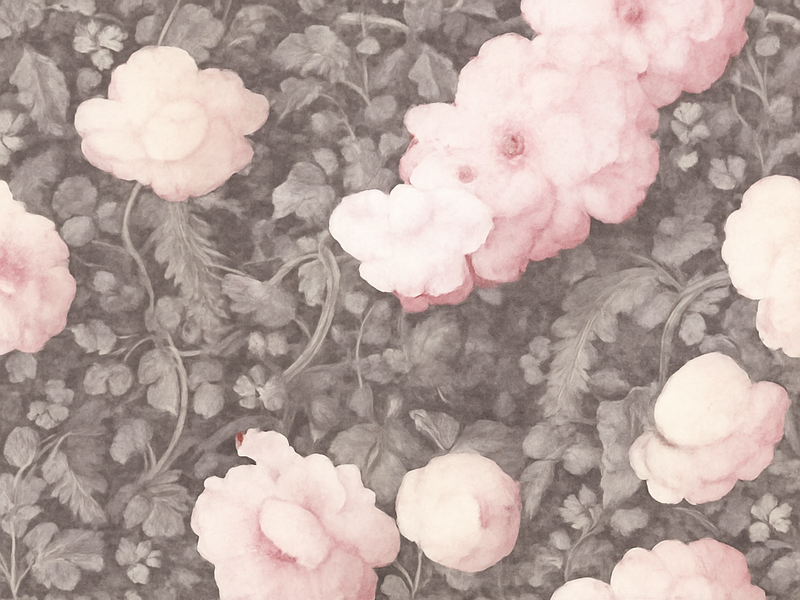 Covor vinil cu aspect de natura flori de in vintage - TenStickers