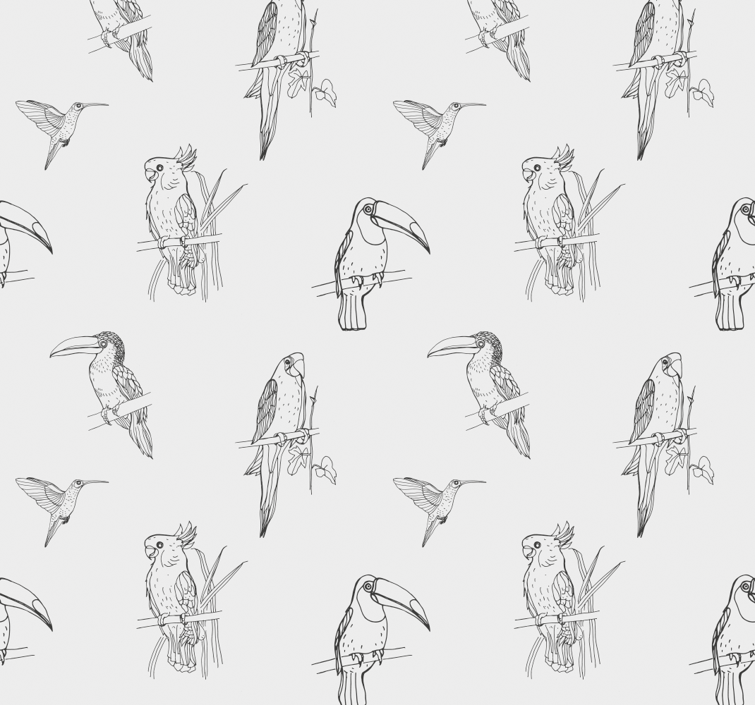 Covor vinil animal papagali și tucani - TenStickers