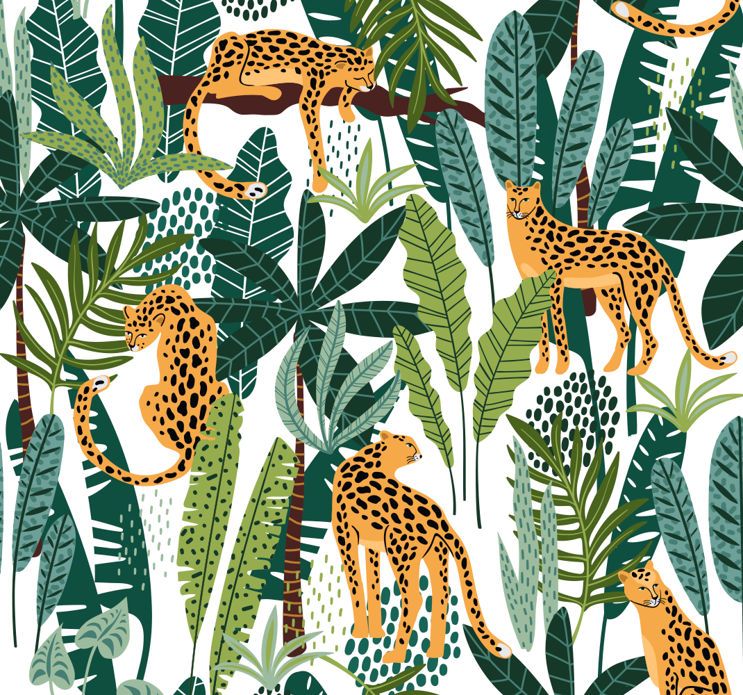 Covor vinil animal cu model tropical - TenStickers