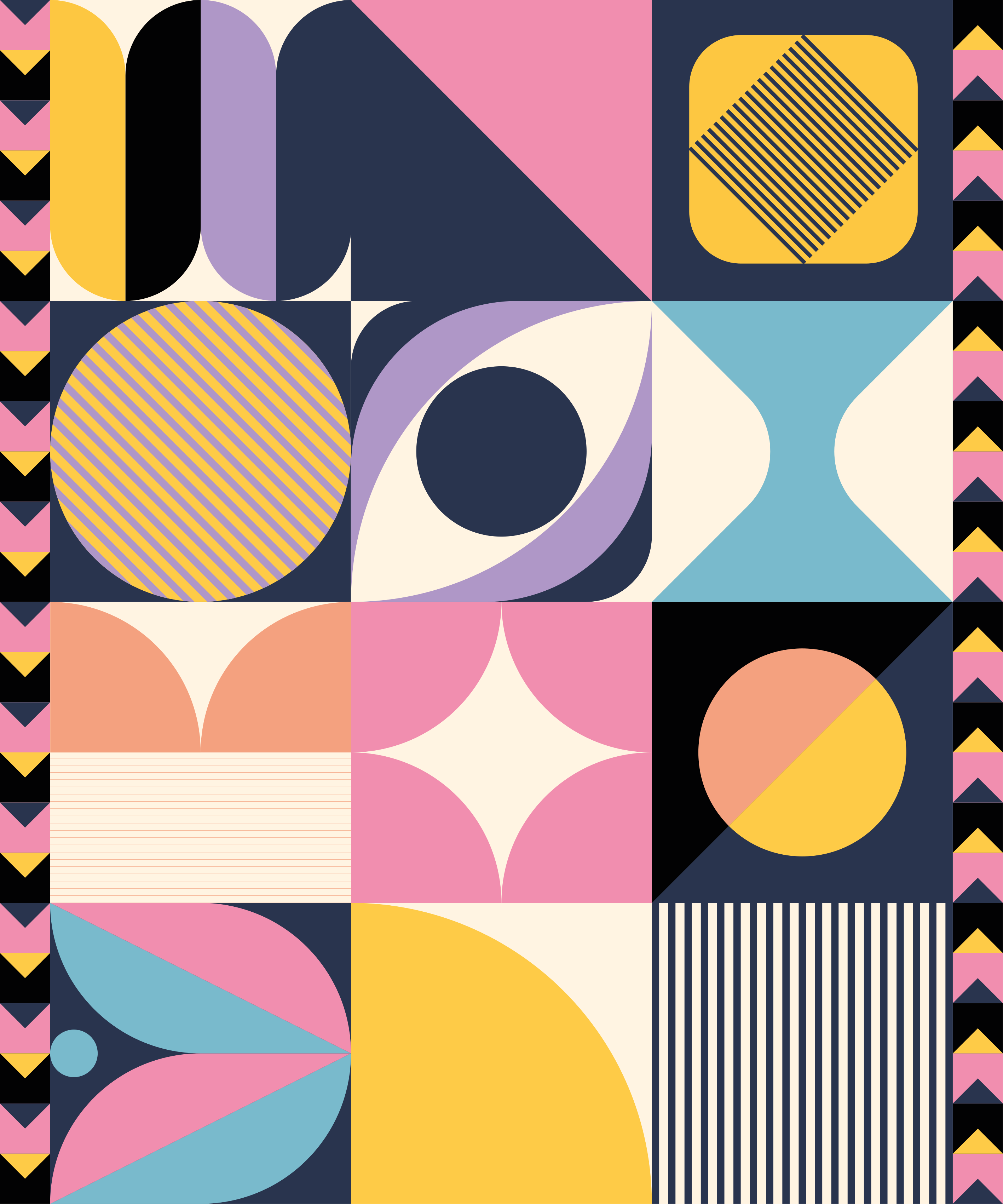 Covor vinil modern artă geometrică cu figuri multiple - TenStickers