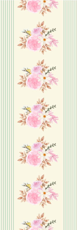 Covor de vinil epocă cu model floral stripe provincial - TenStickers