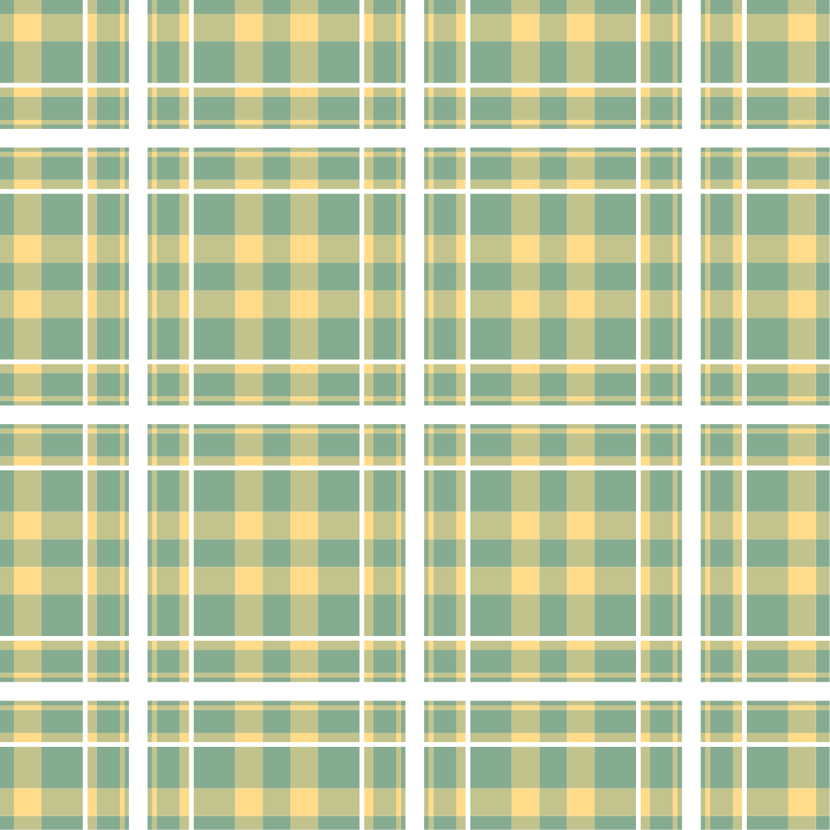 Covor de vinil epocă cu model gingham galben verde și alb - TenStickers