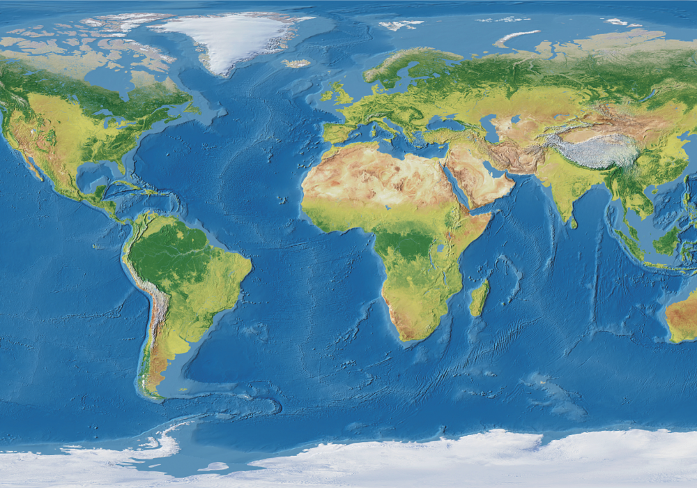 Covor de vinil harta lumii hartă geografică realistă - TenStickers