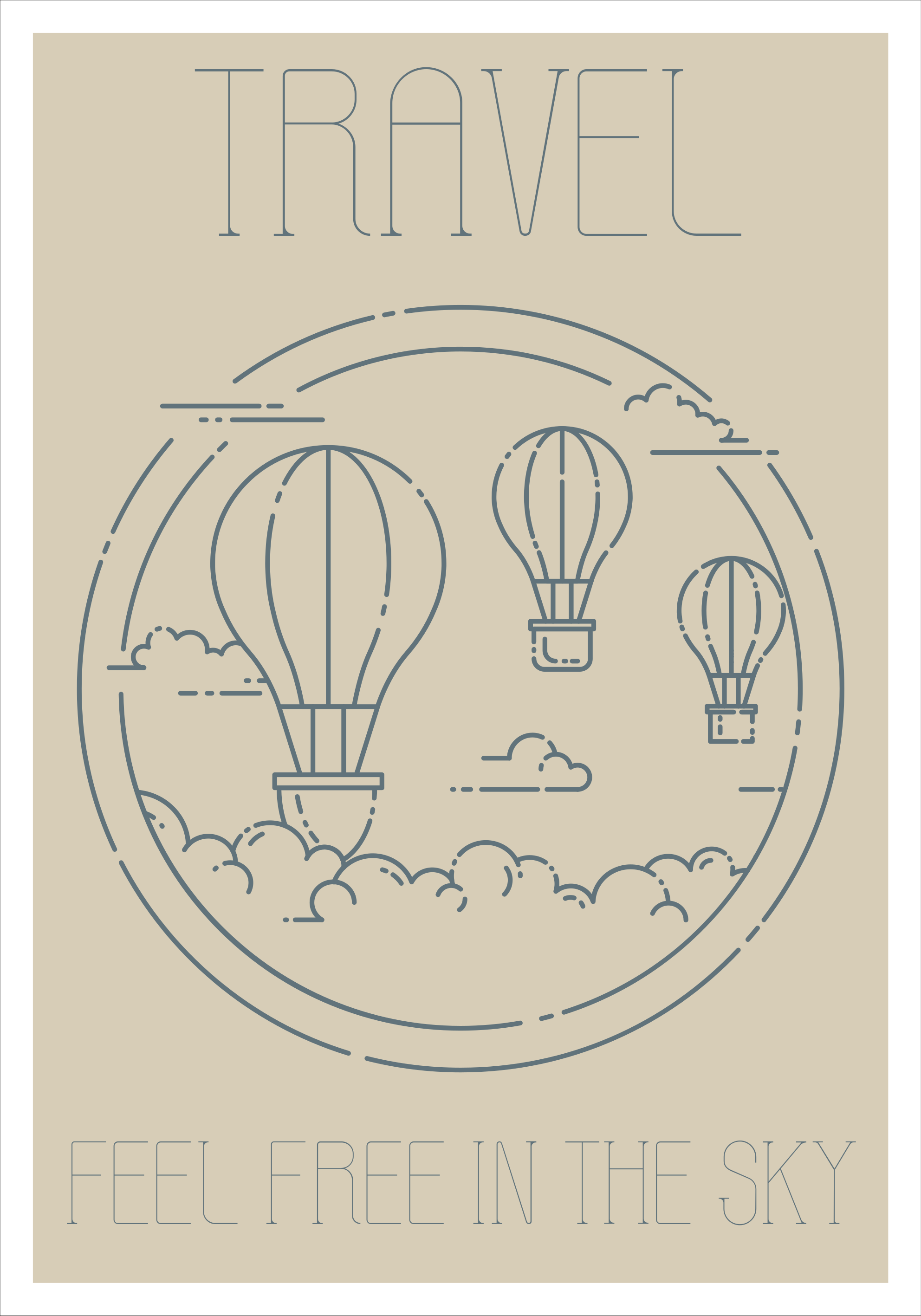 Covoare de vinil cu fraze balon cu aer cald minimalist - TenStickers