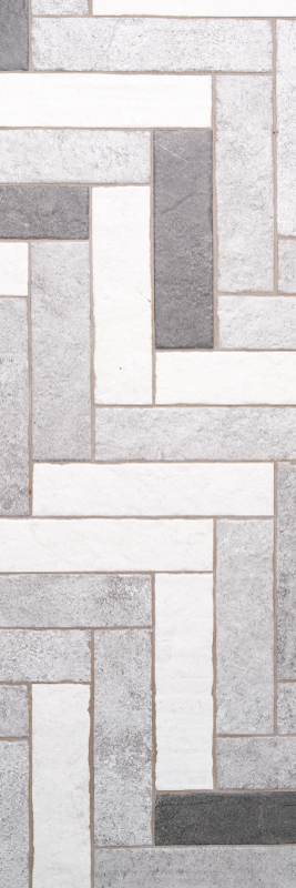 Covor de vinil texturat model herringbone gri-maro rece - TenStickers