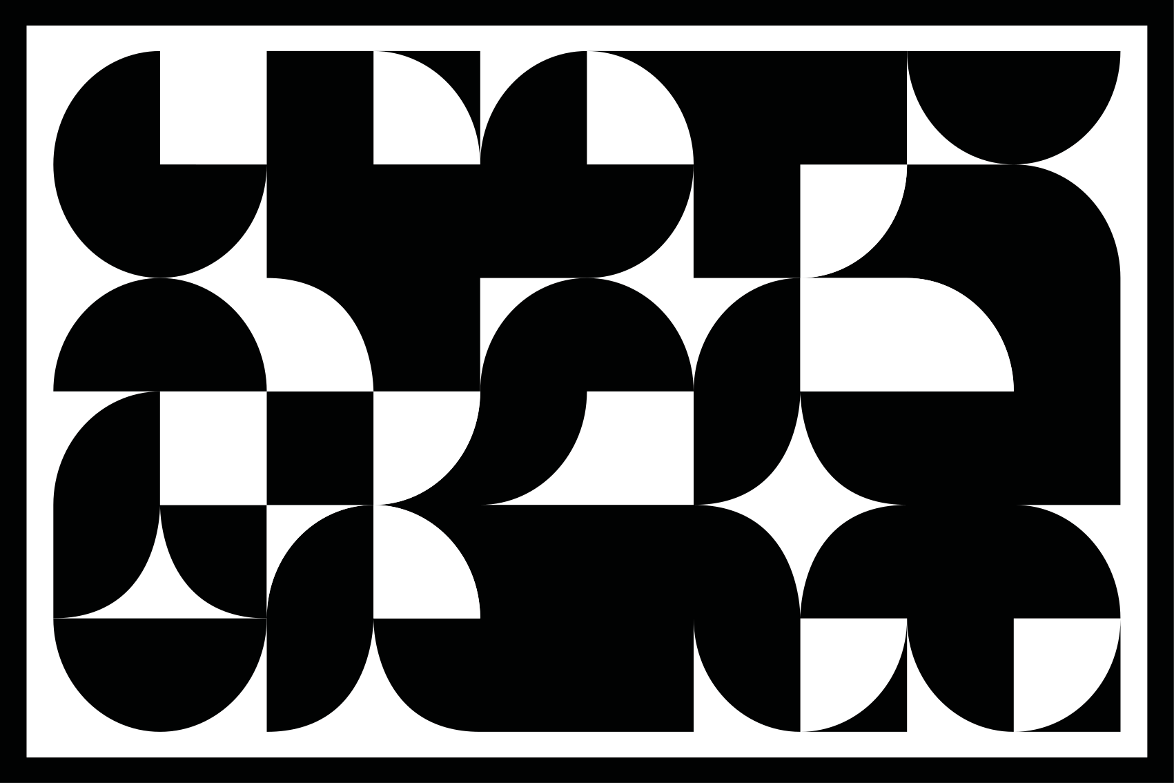 Covor de vinil geometric model artă geometrică cerc negru - TenStickers