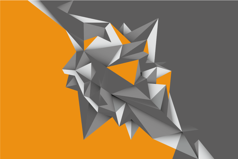 Covor de vinil geometric forme abstracte gri și portocalii - TenStickers
