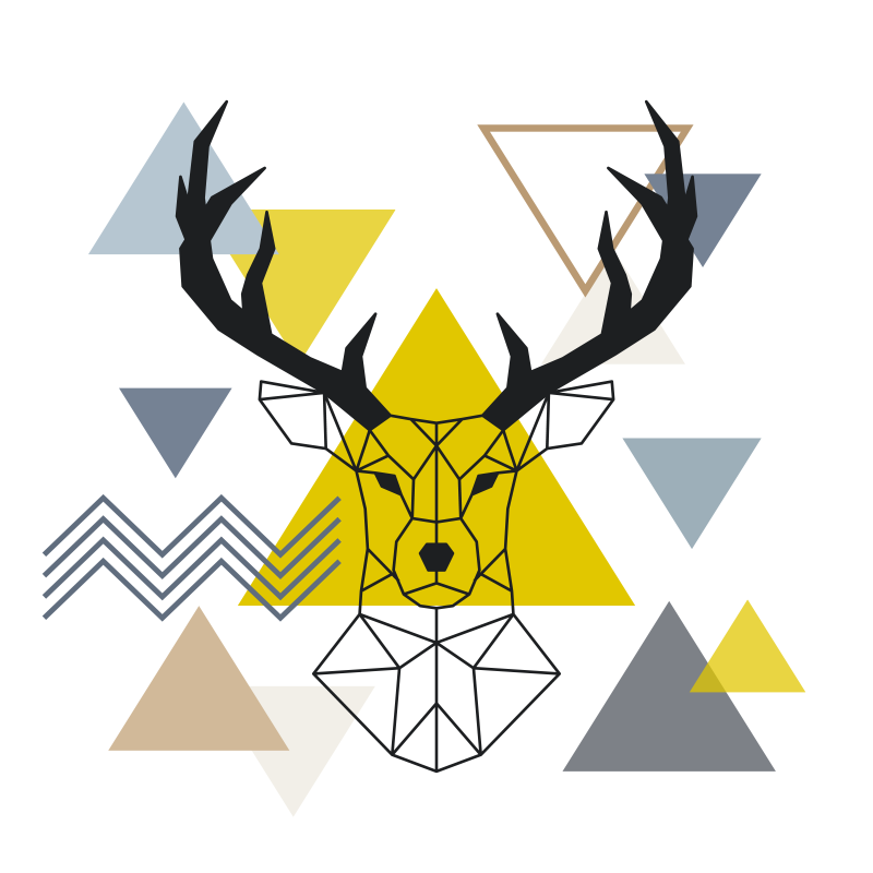Covor de vinil geometric cerb geometric - TenStickers