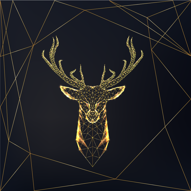 Covor de vinil geometric cerb geometric cu aur - TenStickers