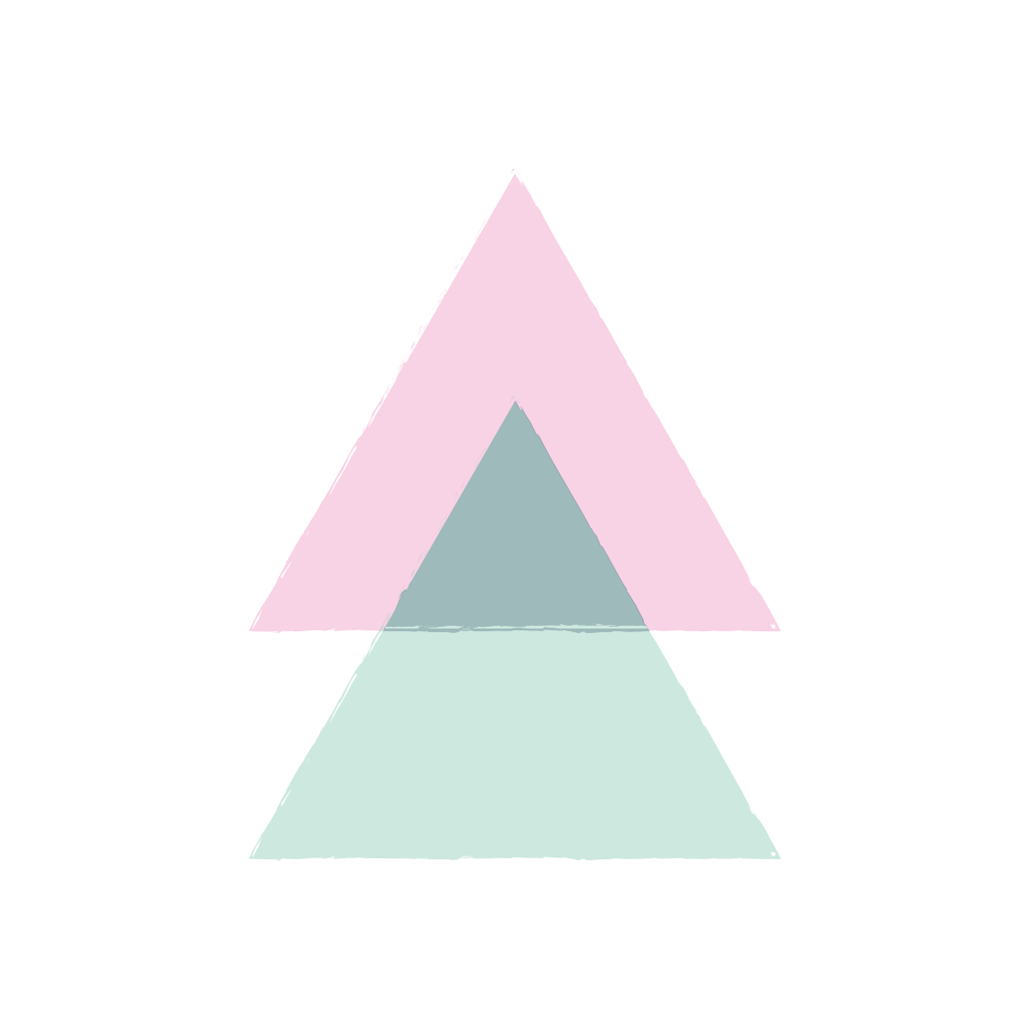 Covor de vinil geometric triunghiuri roz și albastre - TenStickers