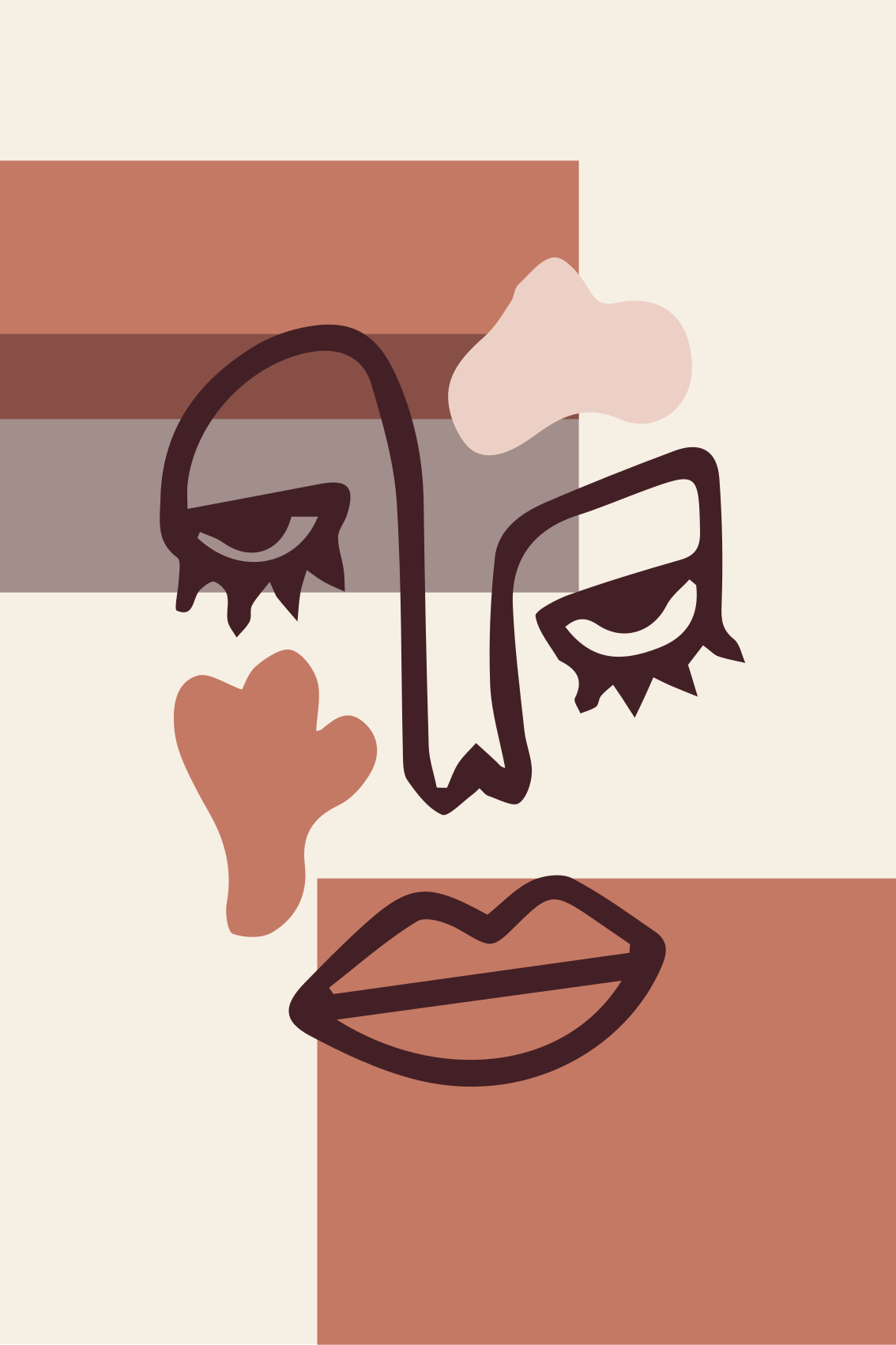 Covor de vinil geometric față de femeie abstractă - TenStickers