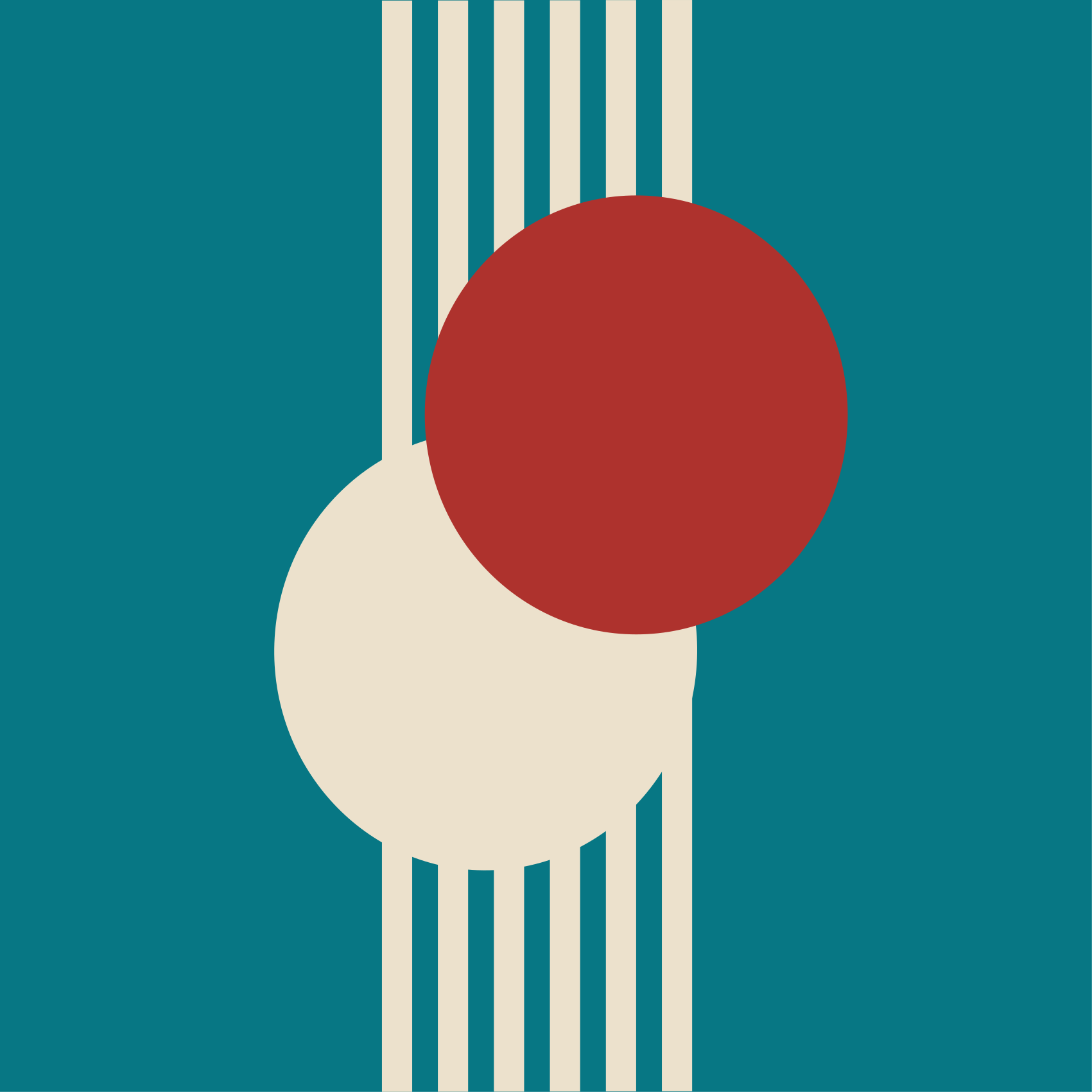 Covor de vinil geometric artă abstractă cu două cercuri - TenStickers