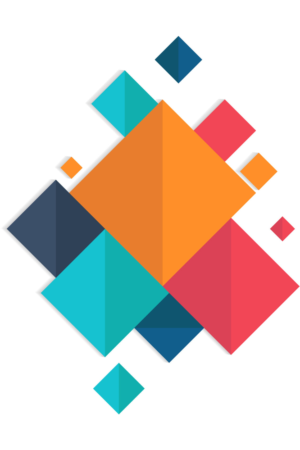 Covor de vinil geometric cu pătrate colorate - TenStickers
