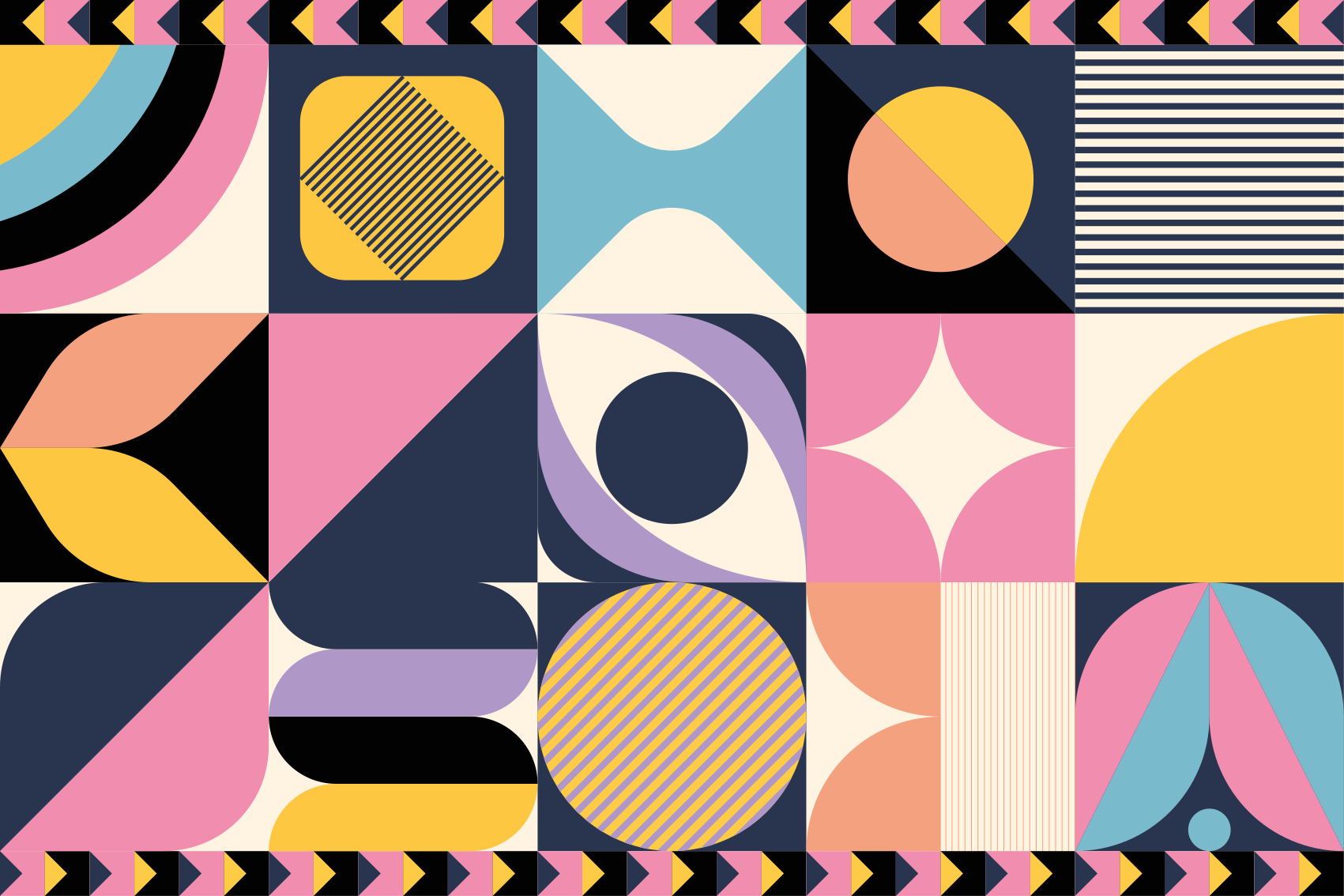 Covor de vinil geometric artă geometrică cu multe figuri - TenStickers