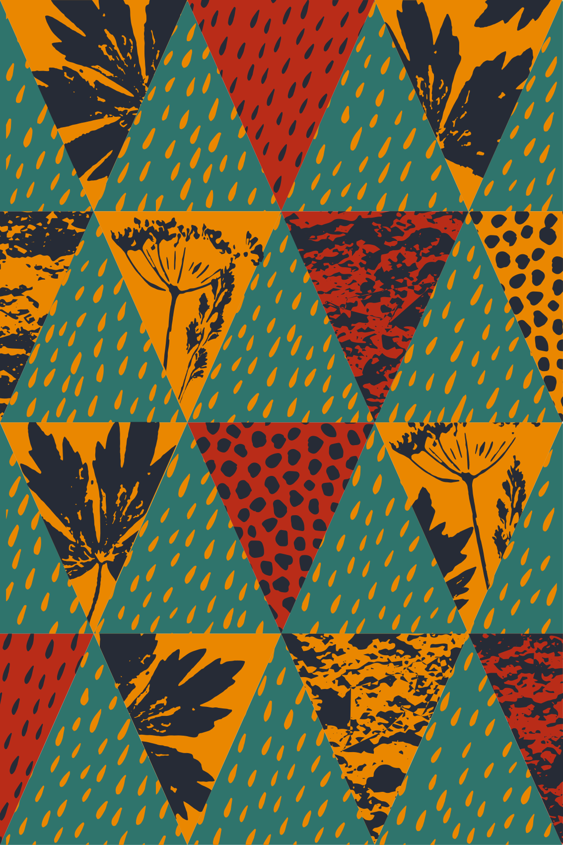 Covor de vinil geometric artă geometrică de ploaie - TenStickers