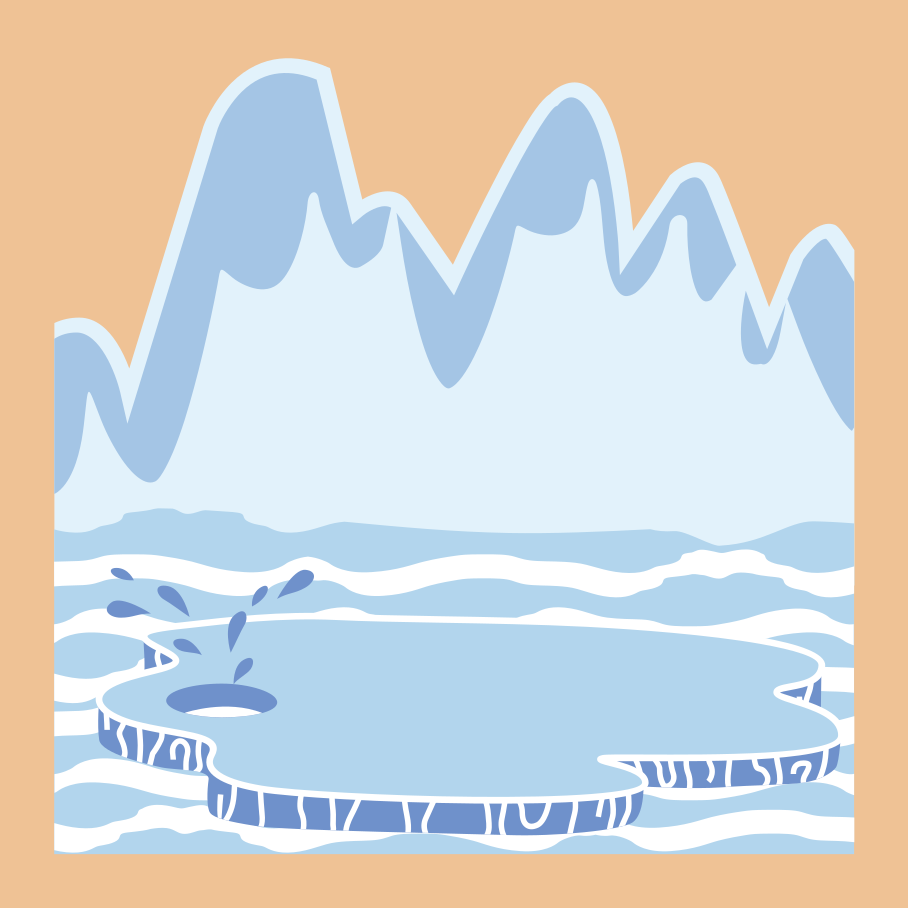 Covor de vinil pentru copii muntii de gheata albastri - TenStickers