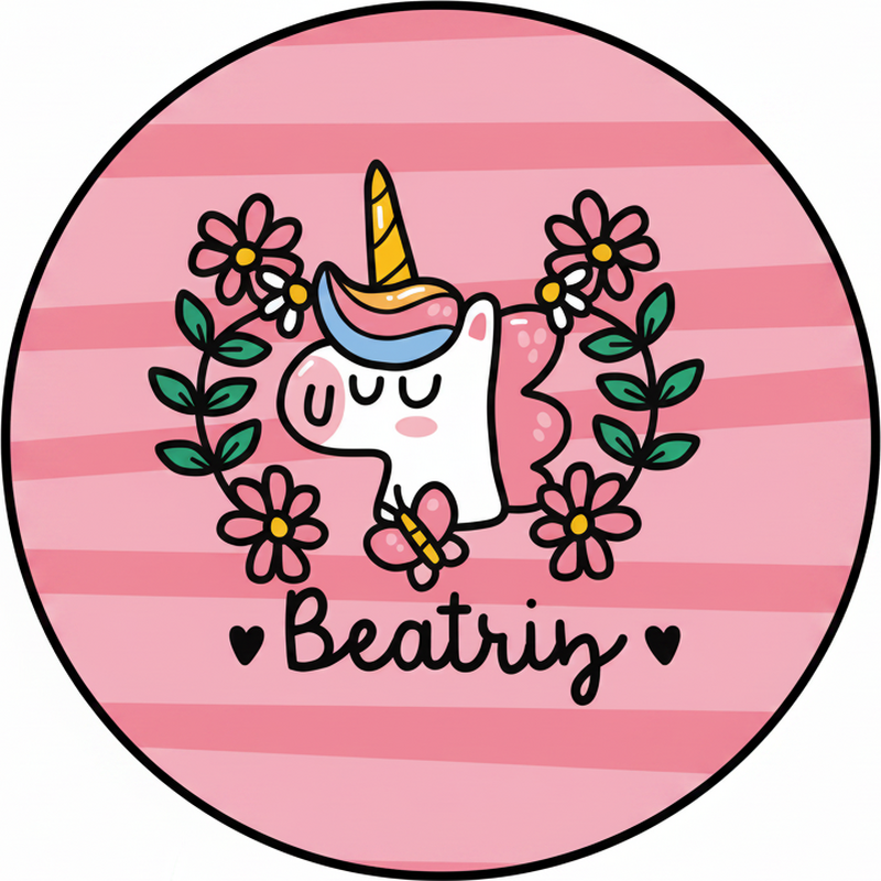 Covor de vinil pentru copii unicorn cu flori drăguțe - TenStickers