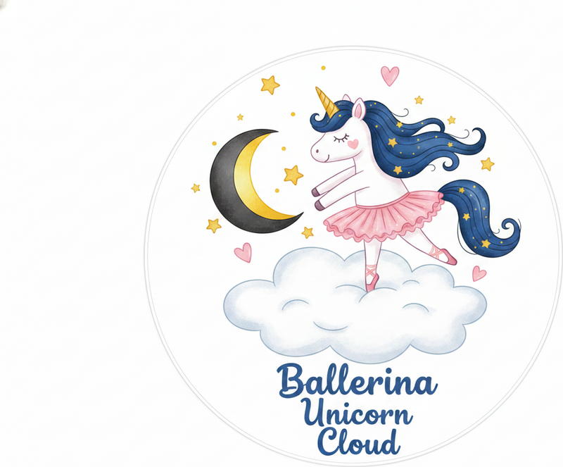 Covor de vinil pentru copii cu balerină unicorn pe nor - TenStickers
