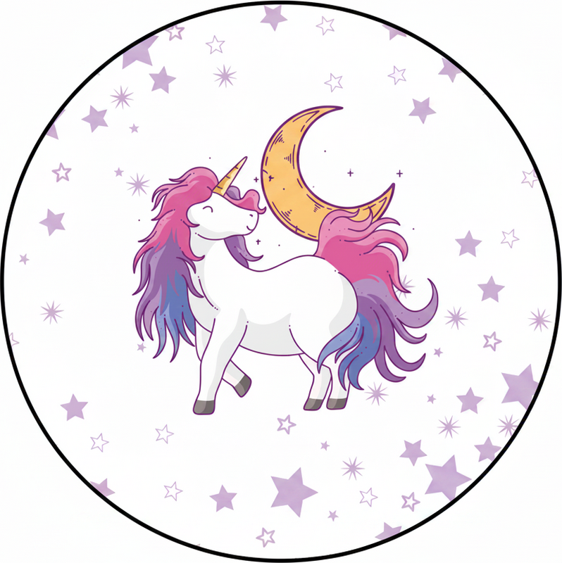Covor de vinil pentru copii unicorn și lună - TenStickers