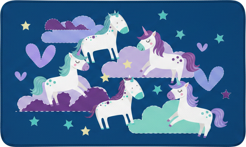 Covor de vinil pentru copii cu unicorni drăguți și nori - TenStickers