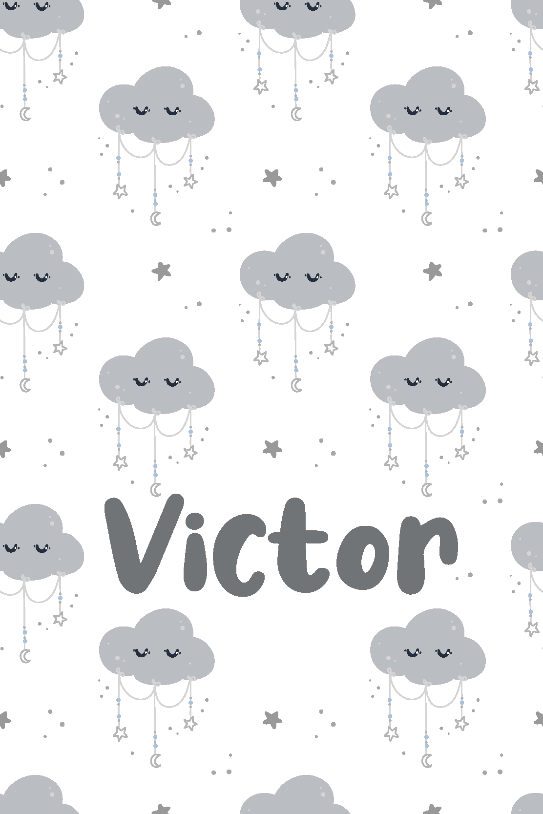 Covor de vinil pentru copii model gri personalizat - TenStickers